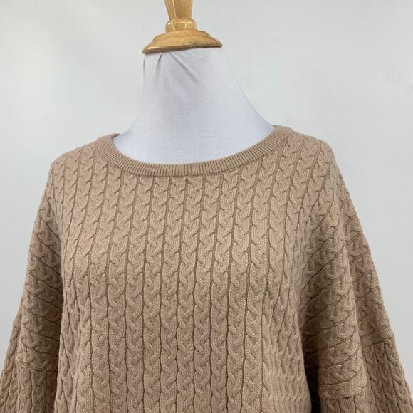 Truth By Republic Sweater Womens M Medium Latte Textured Crop Pullover Oversized - Picture 3 of 14